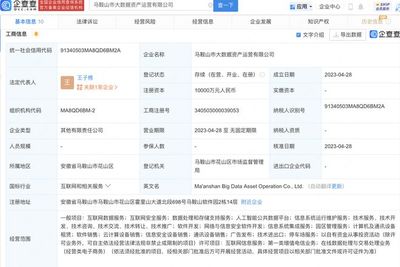 科大讯飞于马鞍山投资新设大数据资产运营公司,注册资本1亿元